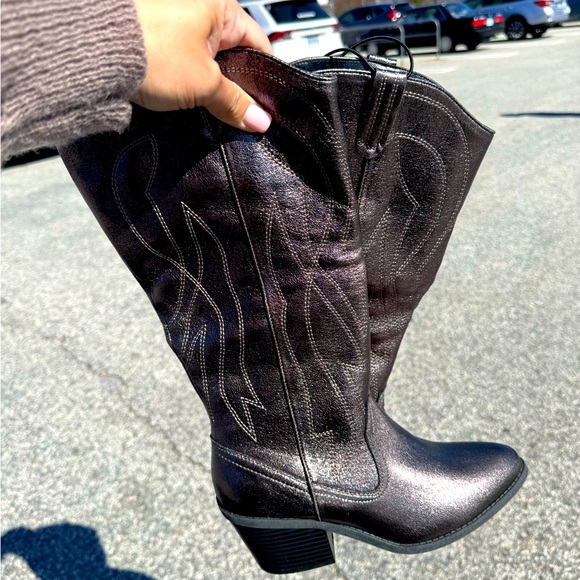 POP Kylie Gunmetal Boots NWT Sz.7.5 - Picture 1 of 8